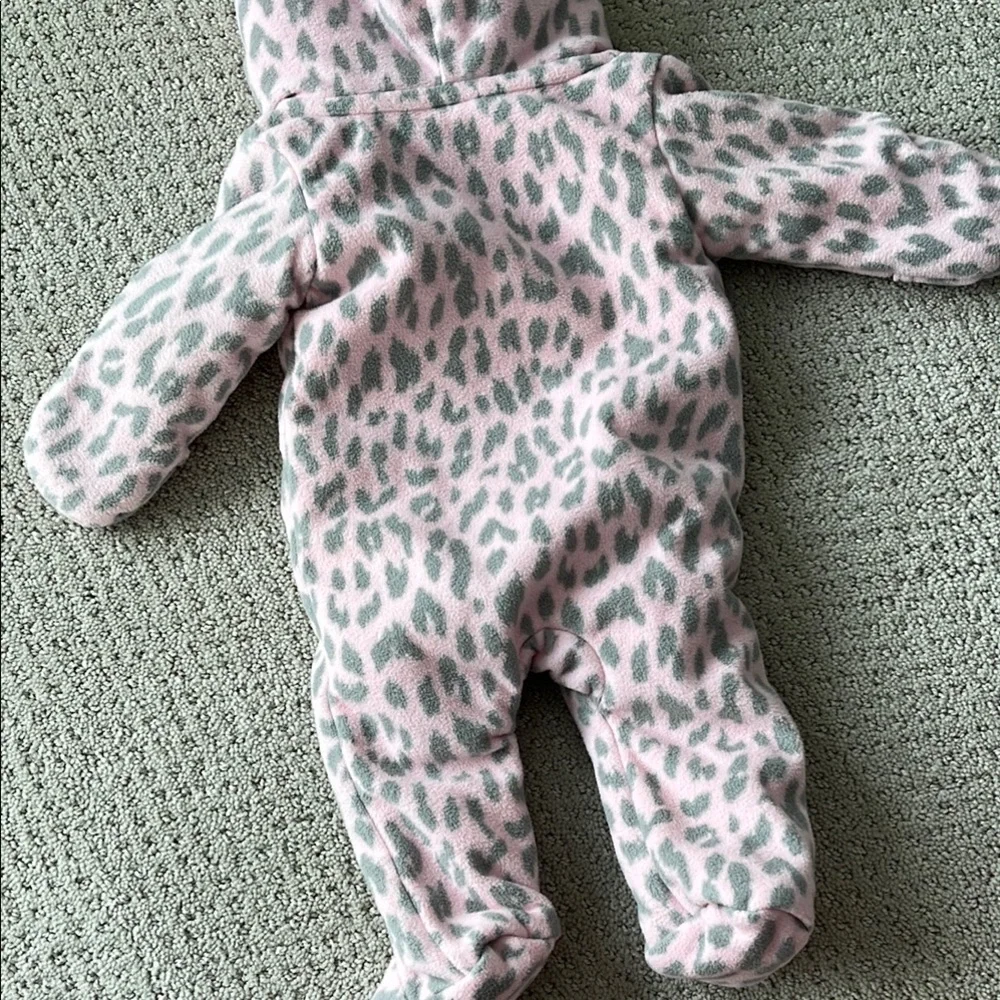Carter's Pink Leopard Print Baby bunting winter - Picture 4 of 4
